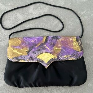 Up Cycled Vintage Paper Mache Satin Evening Bag